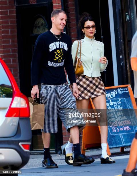 Bella Hadid and Marc Kalman are seen on June 19, 2022 in New York City.