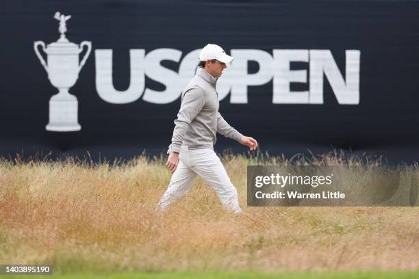 Rory McIlroy of Northern Ireland walks the 14th hole during the final round of the 122nd U.S. Open Championship at The Country Club on June 19, 2022...