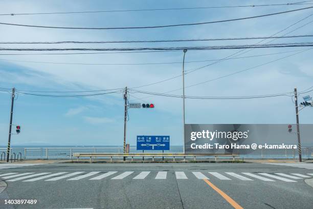 the coast road in kanagawa of japan - präfektur kanagawa stock-fotos und bilder