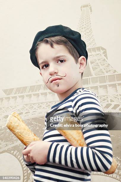 french cliche - striped shirt stockfoto's en -beelden