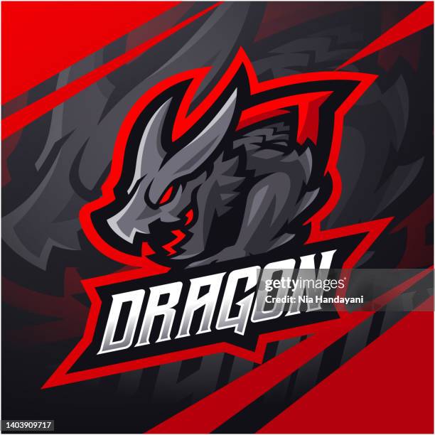 dragon icon design - claw stock illustrations