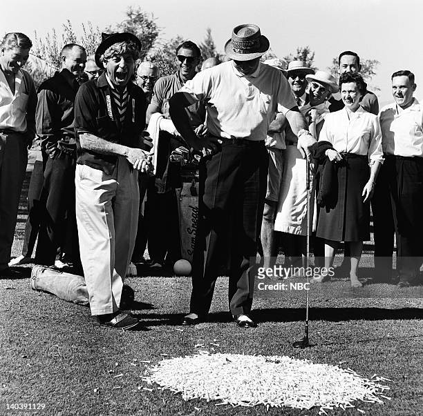 Air Date -- Pictured: Comedian, Harpo Marx, and host/ pro-golfer, Sam Snead -- Photo by: Herb Ball/NBCU Photo Bank