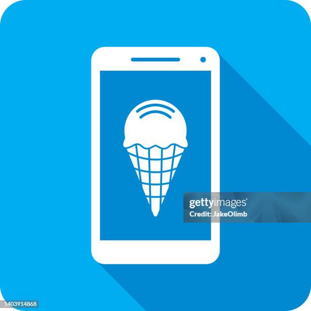 ice cream smartphone icon silhouette - candy scoop stock illustrations