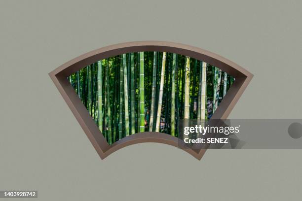 window of a chinese traditional garden - chinese window pattern stockfoto's en -beelden