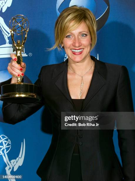 Emmy Winner Edie Falco backstage at the 53rd Emmy Awards Show, November 4, 2001 in Los Angeles, California.