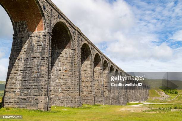 looking up at the ribblehead viaduct - ribblehead viaduct stock pictures, royalty-free photos & images