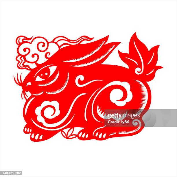 illustrations, cliparts, dessins animés et icônes de lapin, zodiaque chinois, année du lapin - year of the rabbit