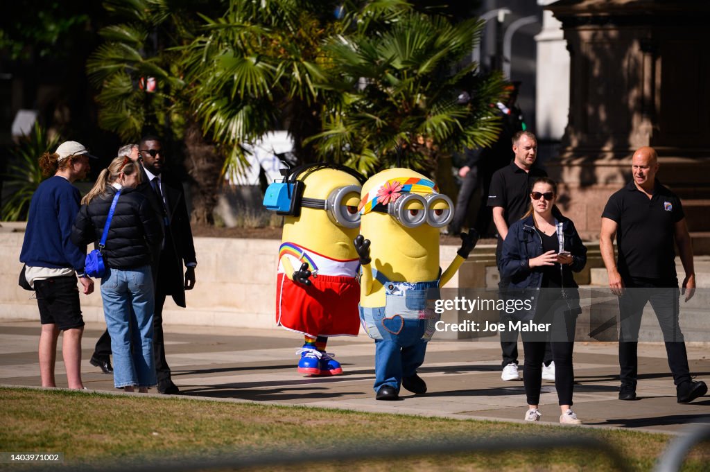 Minion characters attend