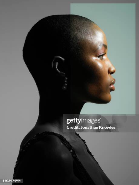 Model Profile Portrait 416 Black Model Woman Profile Stock Photos, High-Res Pictures, and ...