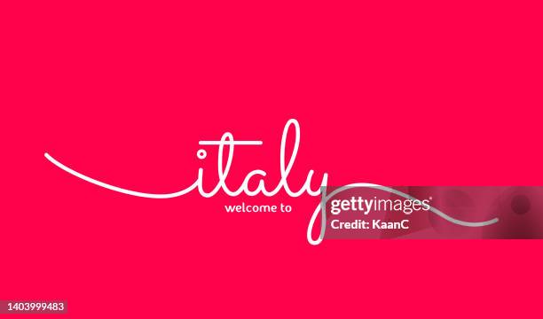 illustrazioni stock, clip art, cartoni animati e icone di tendenza di l'italia è il paese più visitato al mondo. nome del paese scritto a mano. - carattere tipografico