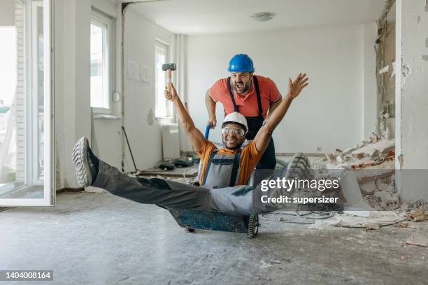 my coworker makes my job more fun - demolition team stock pictures, royalty-free photos & images