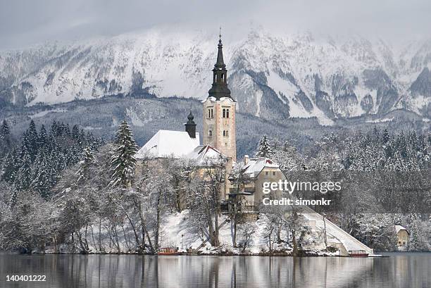 lago di bled - lago di bled foto e immagini stock