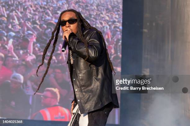 Takeoff of the band Migos performs during the Summer Smash Festival at Douglass Park on June 19, 2022 in Chicago, Illinois.
