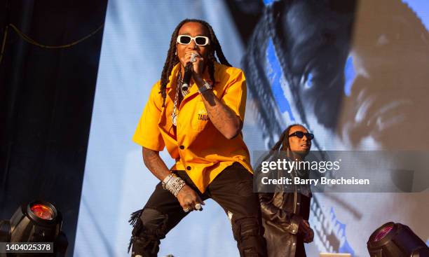 Quavo and Takeoff of the band Migos perform during the Summer Smash Festival at Douglass Park on June 19, 2022 in Chicago, Illinois.