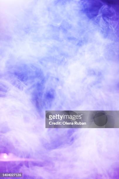 smoke on blue and violet neon lights. - haze nightclub stock pictures, royalty-free photos & images