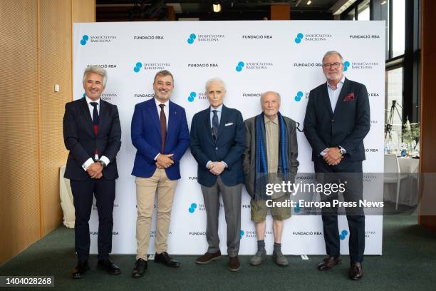 The head of FCB Femenino, Xavier Puig; the deputy mayor the head of FCB Femenino, Xavier Puig; the first deputy mayor of the Barcelona City Council,...