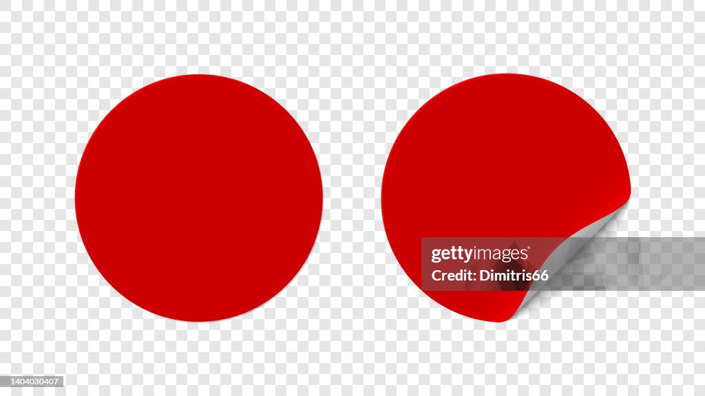 Simple Red Mat Sticker Realistic Red Sticker On Transparent Background High-Res Vector Graphic ...