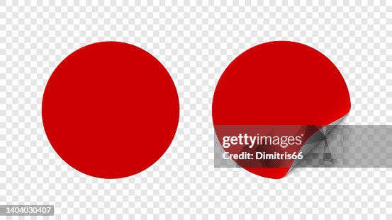 Textured Red Sticker Realistic Red Sticker On Transparent Background High-Res Vector Graphic ...