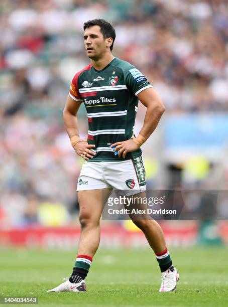 Matias Moroni of Leicester Tigers looks on during the Gallagher Premiership Rugby Final match between Leicester Tigers and Saracens at Twickenham...