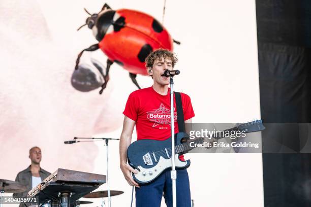 Ryan Winnen and Chase Lawrence of the band Coin perform during 2022 Bonnaroo Music & Arts Festival on June 19, 2022 in Manchester, Tennessee.