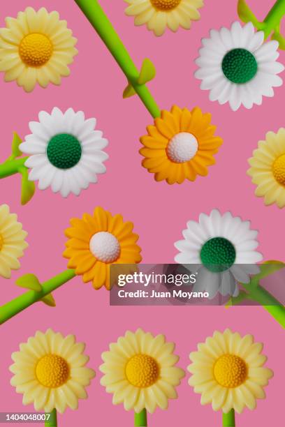 plastic daisy flowers - false daisy stock pictures, royalty-free photos & images