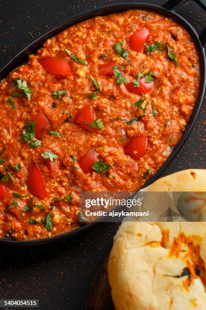 indian vegetable spicy paneer bhurji - panir stock pictures, royalty-free photos & images