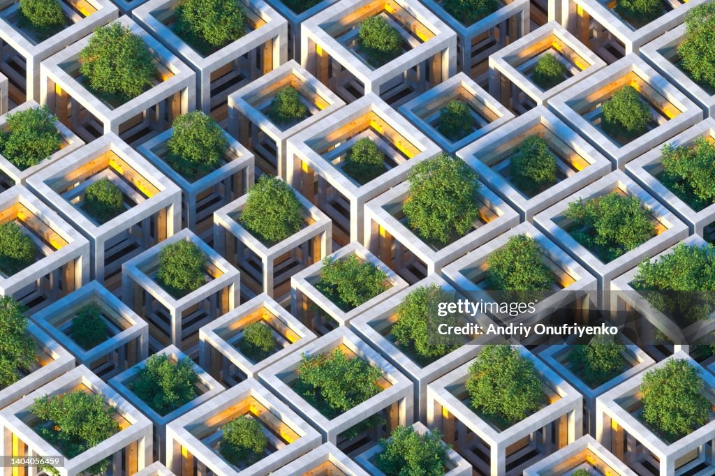 Sustainable green cubic farm.