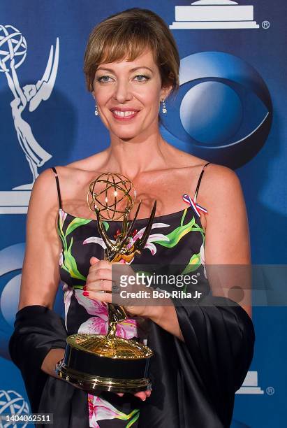 Emmy Winner Allison Janney backstage at the 53rd Emmy Awards Show, November 4, 2001 in Los Angeles, California.