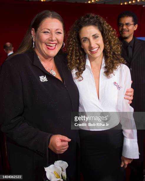 Camryn Manheim and Melina Kanakaredes arrive at the 53rd Emmy Awards Show, November 4, 2001 in Los Angeles, California.