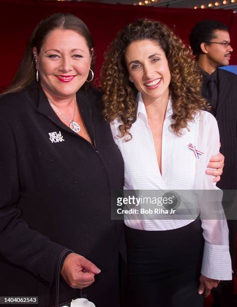 Camryn Manheim and Melina Kanakaredes arrive at the 53rd Emmy Awards Show, November 4, 2001 in Los Angeles, California.