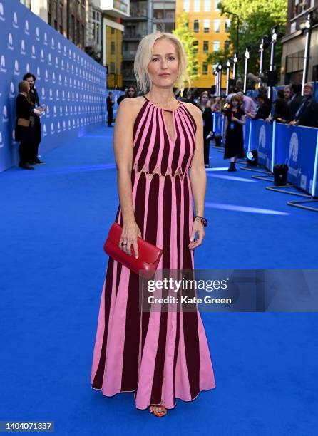 Gillian Anderson arrives at the Paramount+ UK launch at Outernet London on June 20, 2022 in London, England.