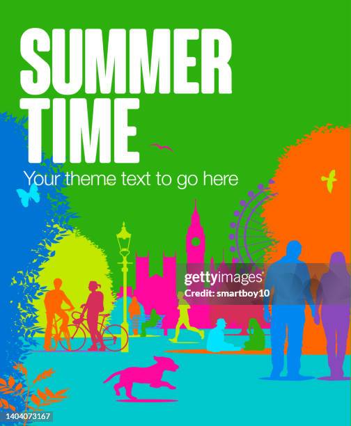 summer time - london - leaflitter stock illustrations