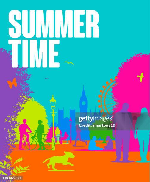 summer time - london - london park stock illustrations