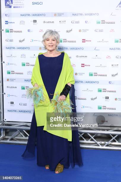 Caterina Caselli attends the red carpet at the 76th Nastri D'Argento 2022 on June 20, 2022 in Rome, Italy.