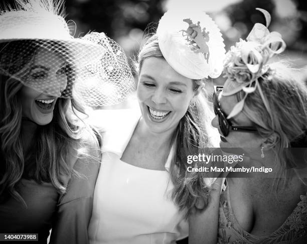 Carrie Johnson and Sam Bailey attend day 4 of Royal Ascot at Ascot Racecourse on June 17, 2022 in Ascot, England.