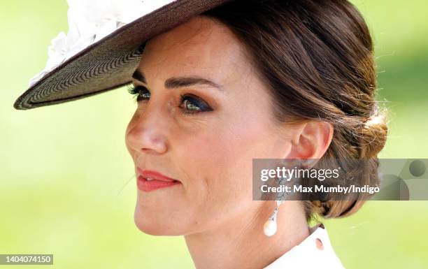 Catherine, Duchess of Cambridge attends day 4 of Royal Ascot at Ascot Racecourse on June 17, 2022 in Ascot, England.