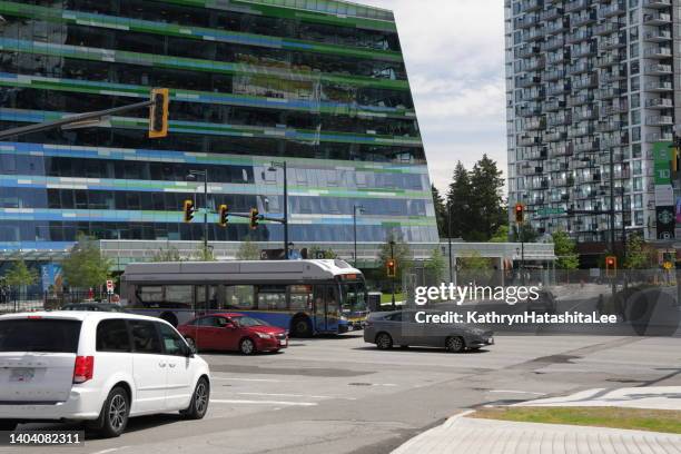 traffic on king george boulevard, surrey, canada - surrey british columbia stock pictures, royalty-free photos & images