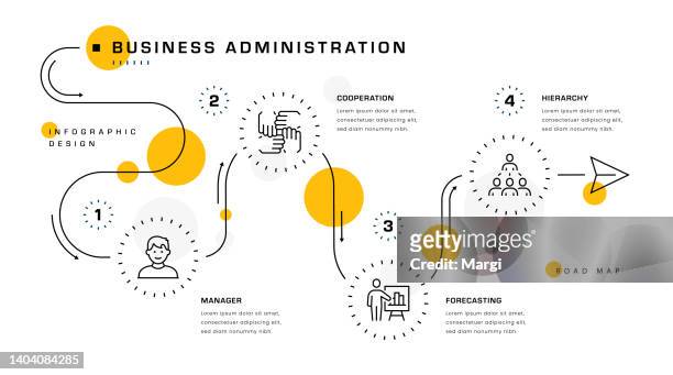 ilustrações, clipart, desenhos animados e ícones de design infográfico de administração de empresas - coordenação