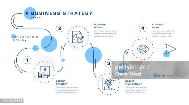 business strategy infographic design - development stock illustrations
