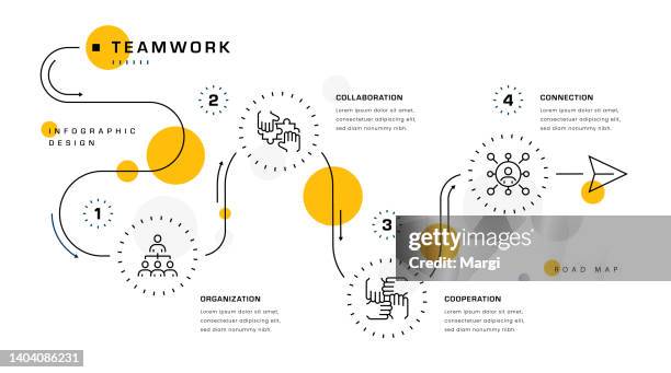 teamwork infographic design - partnership infographic stock illustrations