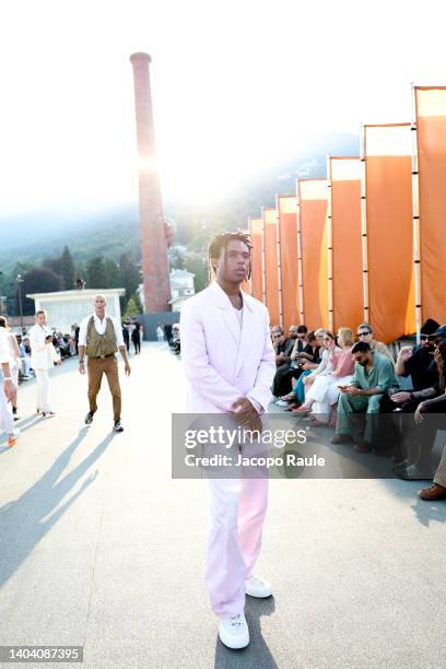 Kailand Morris is seen on the front row at the Zegna fashion show during the Milan Fashion Week S/S 2023 on June 20, 2022 in Milan, Italy.