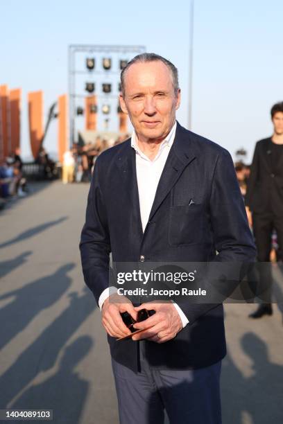 Gildo Zegna is seen on the front row at the Zegna fashion show during the Milan Fashion Week S/S 2023 on June 20, 2022 in Milan, Italy.