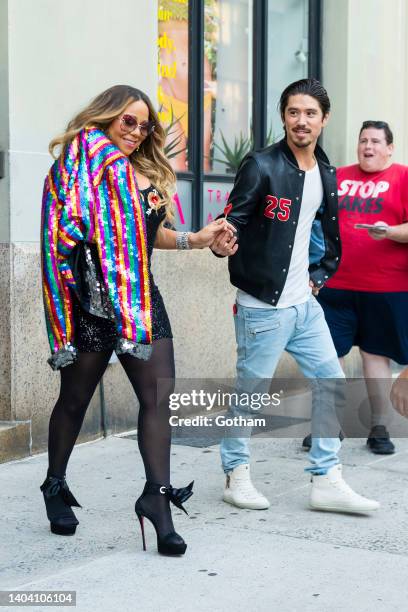 Mariah Carey and Bryan Tanaka are seen in Tribeca on June 20, 2022 in New York City.