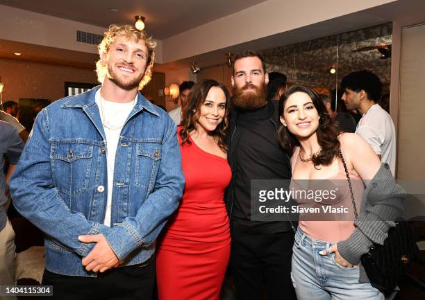 Logan Paul, Shira Lazar, guest and Leah Lamarr attend the Subnation NFT Power Players Welcome Reception at Pebble Bar on June 20, 2022 in New York...
