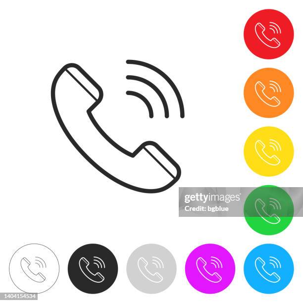 電話。カラフルなボタンのアイコン - 受話器点のイラスト素材／クリップアート素材／マンガ素材／アイコン素材