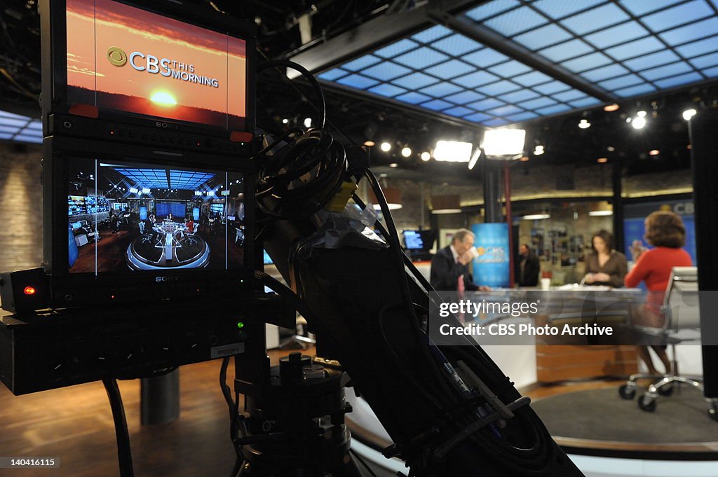 Cbs Morning Set Rug The set of CBS THIS MORNING in New York, Tuesday, January 17, 2012 on ...