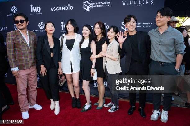 Actors Jongman Kim, Tae Hee Kim, Hye Soo Cho, Theresa Bome Kim, Alix Yumi Cho, Ian Oh and Hayden Won attend the Los Angeles Premiere of "The Killer"...