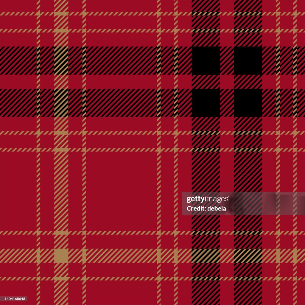 Red And Black Scottish Tartan Plaid Pattern Fabric Swatch High-Res ...