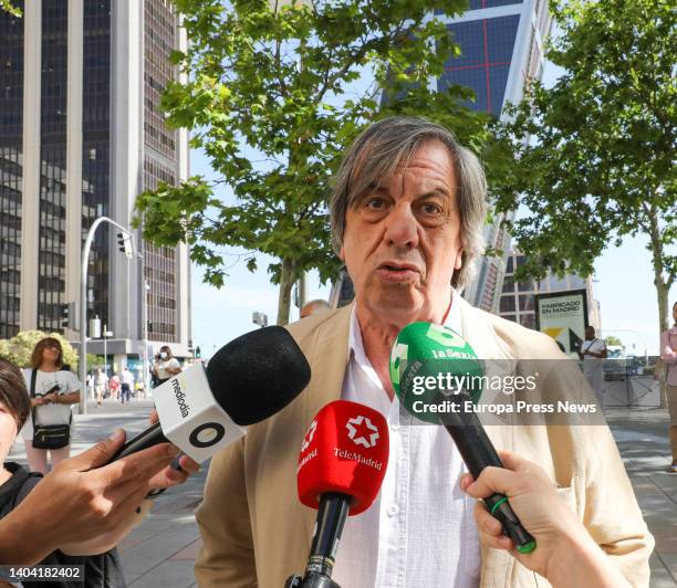 The lawyer of Silvia Idalia's family, Francesc Jufresa, gives statements to the media before testifying at the Plaza Castilla Courts, on 21 June,...