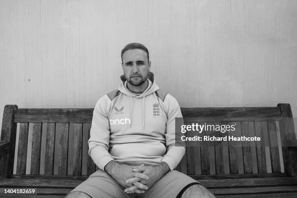 Liam Livingston poses for a portrait during an England nets session at VRA Cricket Ground on June 21, 2022 in Amstelveen, Netherlands.
